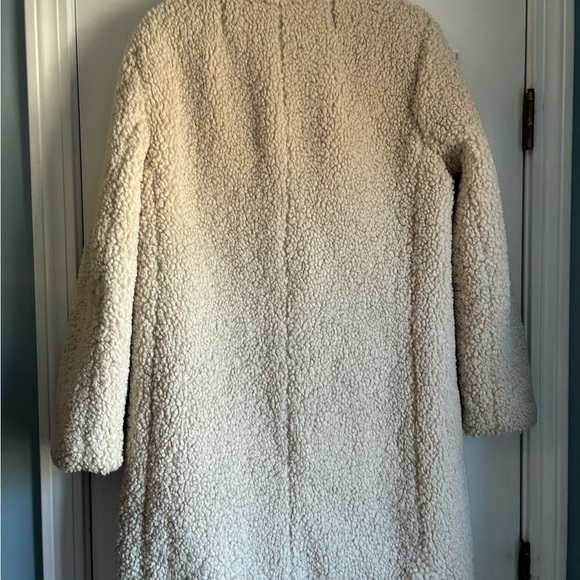 J. Crew Cream Teddy Sherpa Button-Front Coat - Picture 8 of 9